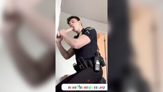 Watch Cj Clarkofficial, the horny cop, use his toy to pleasure himself