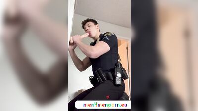 Watch Cj Clarkofficial, the horny cop, use his toy to pleasure himself