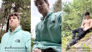 Cj Clarkofficial goes wild and jerks off in the woods, solo video