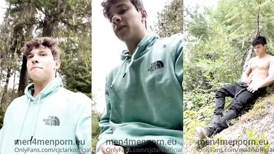 Cj Clarkofficial goes wild and jerks off in the woods, solo video