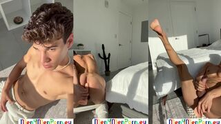 Angel Dario Garcia's first time with a massive dildo: Angel Dario Garcia jerks off, masturbates, and takes it up the ass