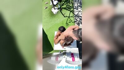 Denis Dosio takes on Danny Delano's hard cock at a beach party