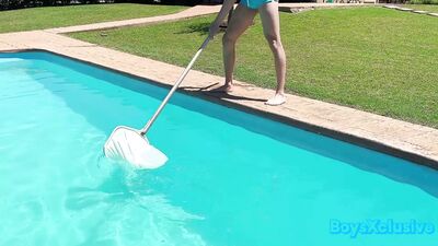 Angelic Boyo takes on xjonkuch in a wild pool game of anal and twinks