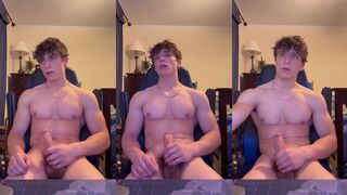 Watch this amazing solo guy cum hard while jerking off and moaning in this hot video
