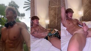 Melvin Moore jerking his cock and tasting the cum he shot